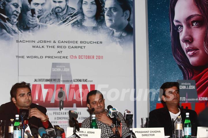 Sachin Joshi and Ravi Kissen at Press Conference of film 'Aazaan'