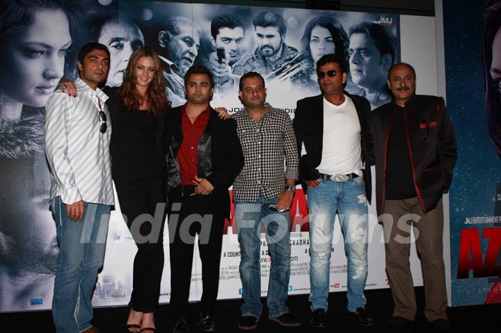 Sachin Joshi, Ravi Kissen and Candice Boucher at Press Conference of film 'Aazaan'