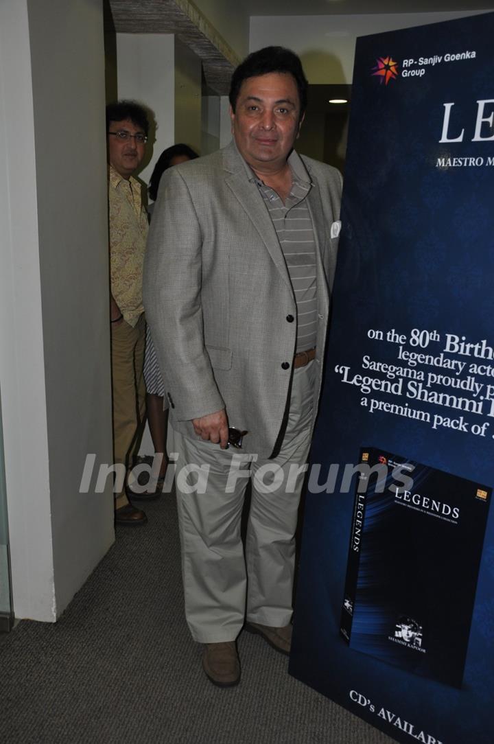 Rishi Kapoor launches Music CD compilation Legends Shammi Kapoor - 80 Glorious Years in Mumbai