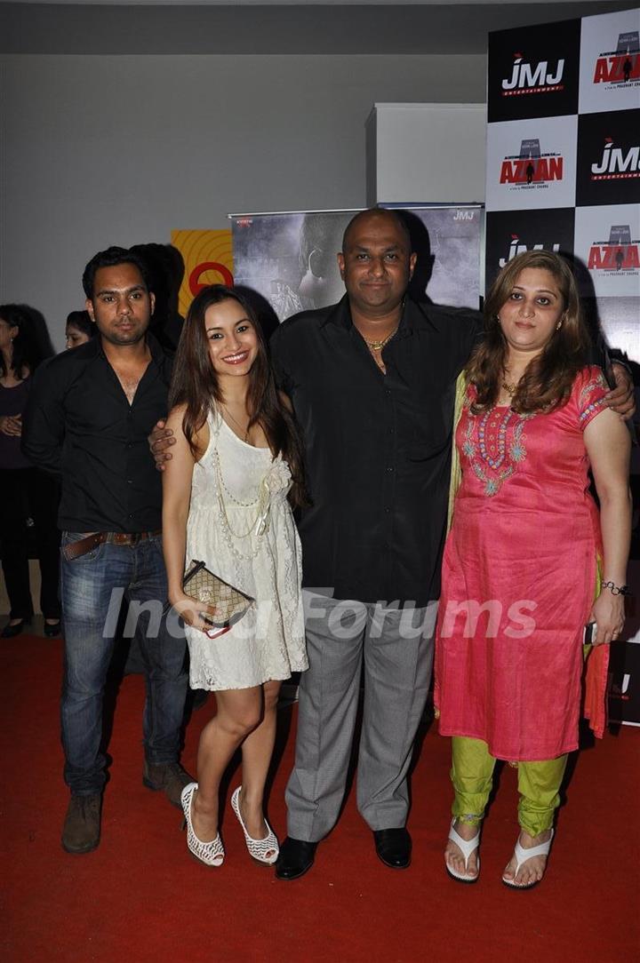 Premal Goragandhi with his wife Bhumika and friend Nikkesha Rangwala at Premiere of film 'Aazaan'
