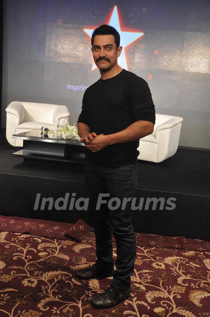 Aamir Khan at Star press meet to announced a unique new Star Plus project