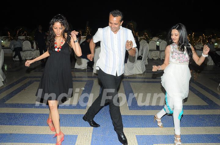 Dilshad Patel, Imam Siddique and Amy Billimoria dancing in Pre Diwali terrace party