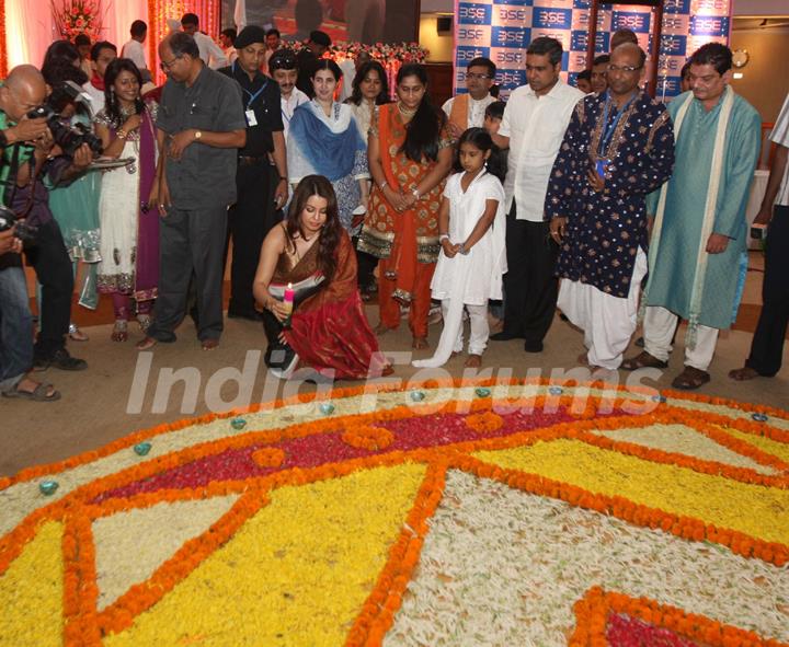 Mahima Chaudhry taking part in Diwali Muhurat Trading at the Bombay Stock Exchange(BSE) in Mumbai