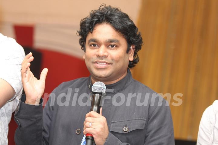 A.R. Rahman for the film 'Rockstar' concert press meet at Santacruz in Mumbai