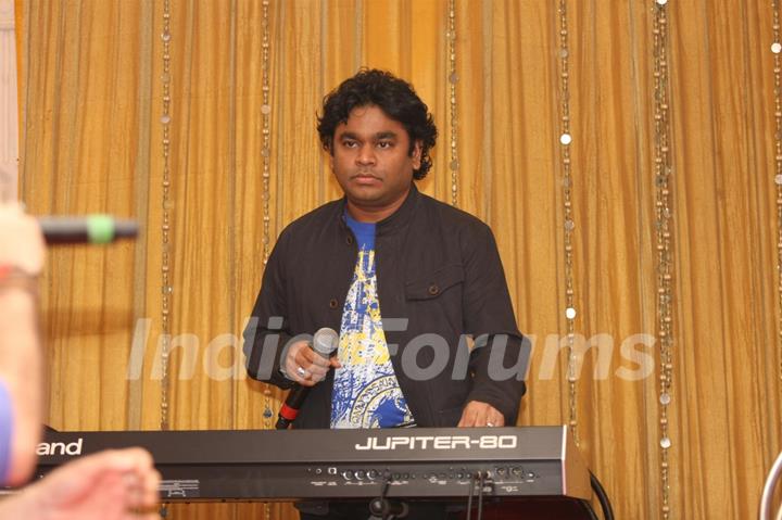 A.R. Rahman for the film 'Rockstar' concert press meet at Santacruz in Mumbai