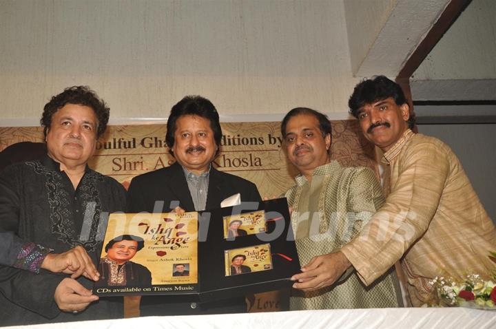 Ghazal singer Ashok Khosla’s new album 'Ishq ke Aage' released by singer Pankaj Udhas