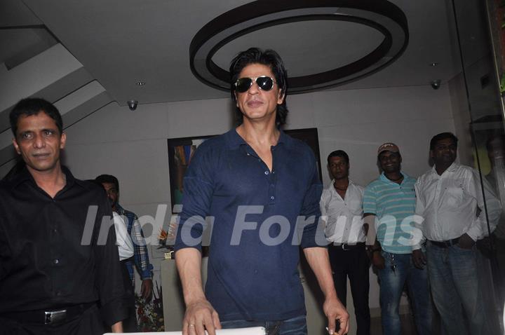 Bollywood actor Shah Rukh Khan greets fans on his 46th birthday in Mumbai Nov 2 2011. .