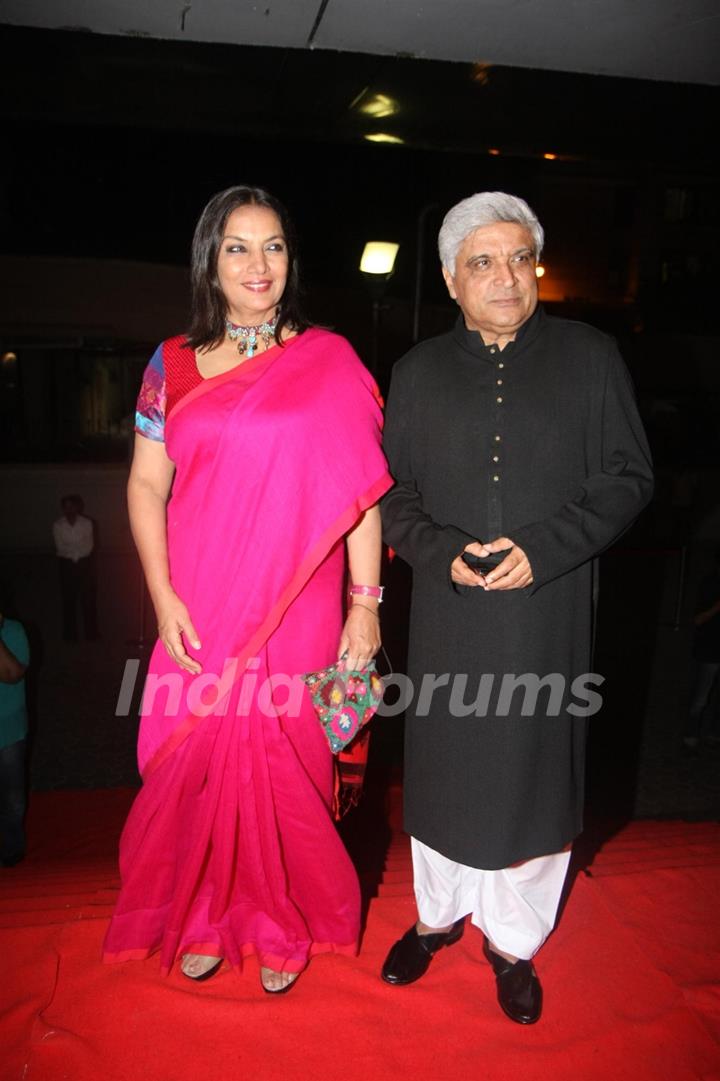 Javed Akhtar and Shabana Azmi at premiere of 'Miley Naa Miley Hum' at Cinemax