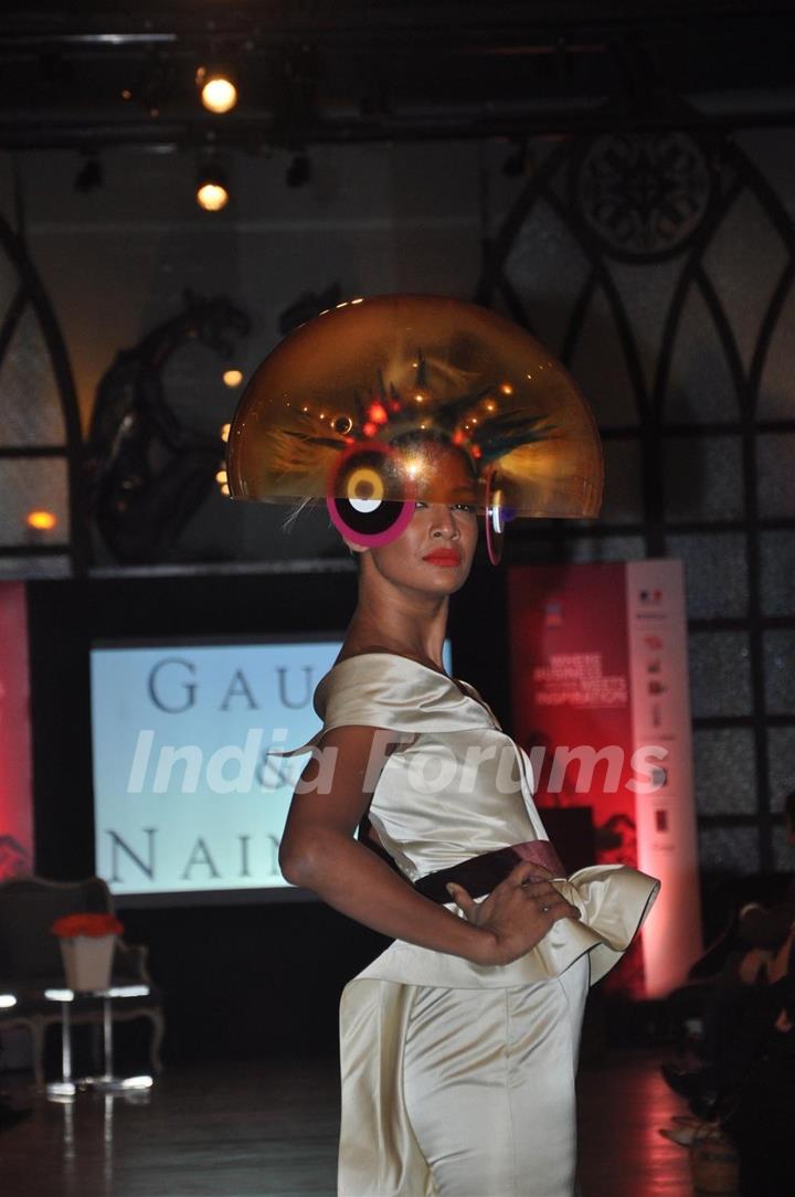 Models walk the ramp for Gauri and Nainika Fashion Show