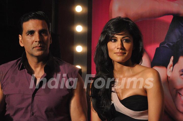 Akshay Kumar and Chitrangda Singh at Desi Boyz music launch at Enigma