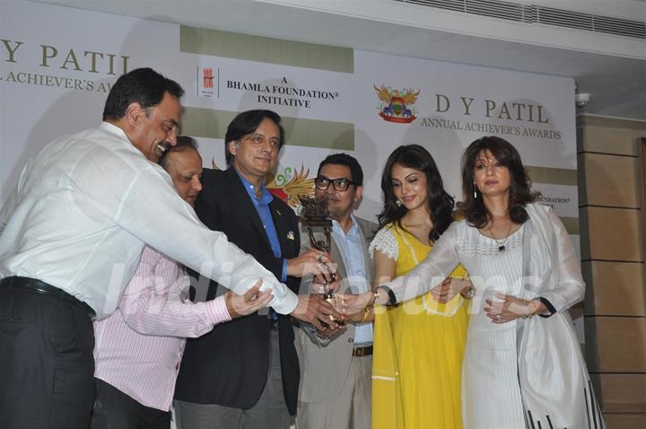 Eesha Kopikar and others grace the press meet of DY Patil Annual Achiever's Awards at Worli