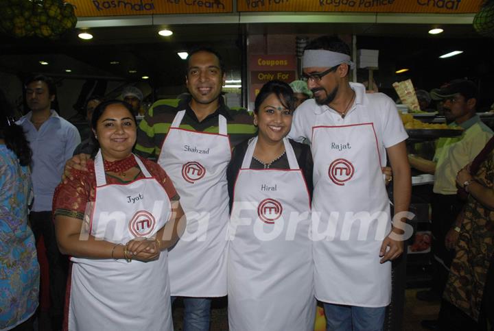 Master Chef finalists at famous pani puri stall ELCO Market. .