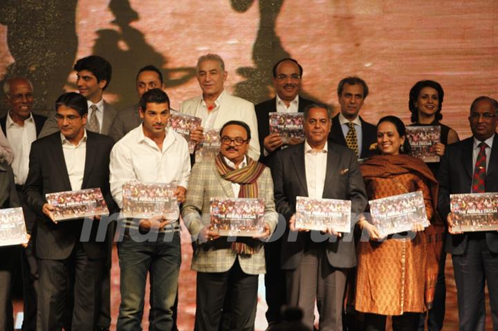 John Abraham, Rahul Bose, Dalip Tahil and Gul Panag poses during the launch of book ‘The Possible Dream’ in Mumbai