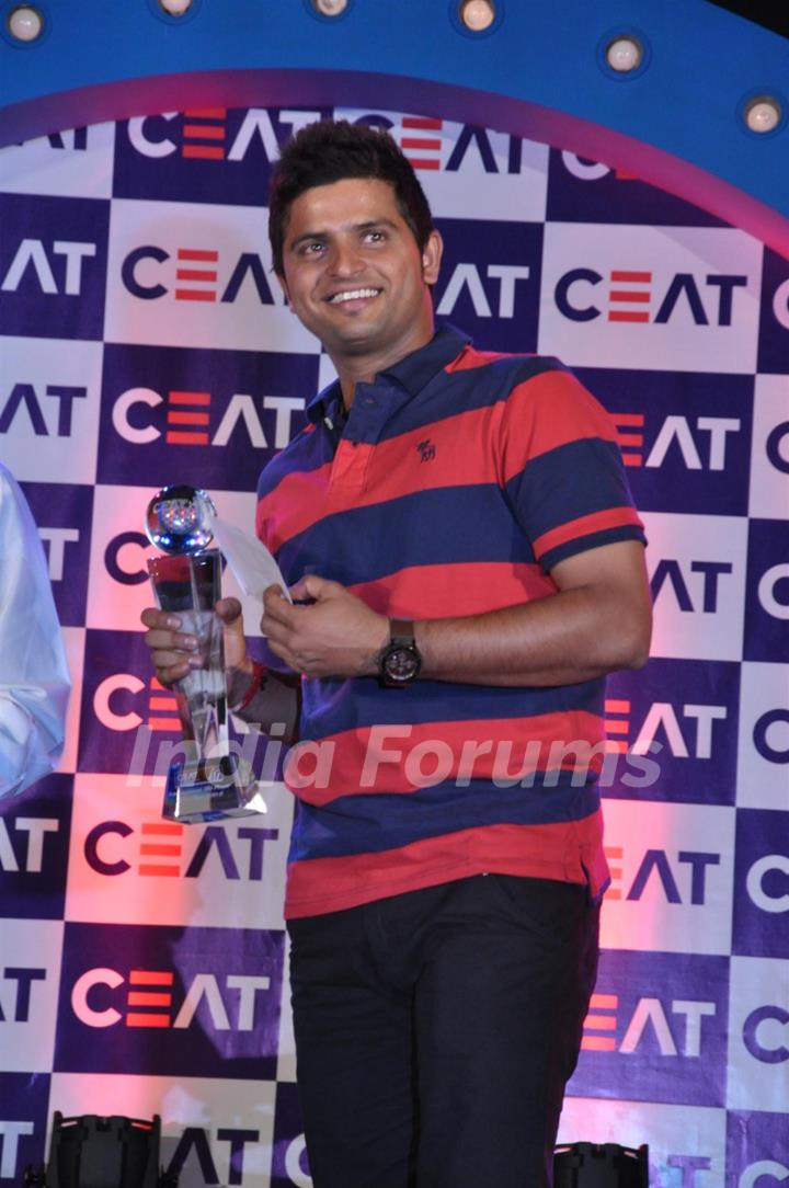 Suresh Raina honoured at CEAT Cricket Rating Awards 2011 in Mumbai