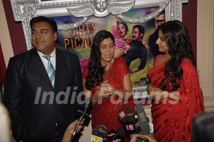 Ram Kapoor, Saakshi Tanwar and Vidya Balan on the sets of Bade Acche Laggte Hai at Filmcity in Mumba