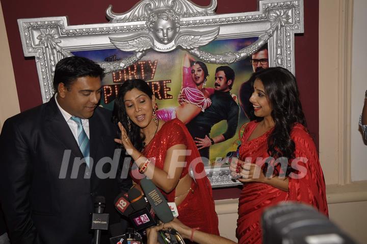 Ram Kapoor, Saakshi Tanwar and Vidya Balan on the sets of Bade Acche Laggte Hai at Filmcity in Mumba