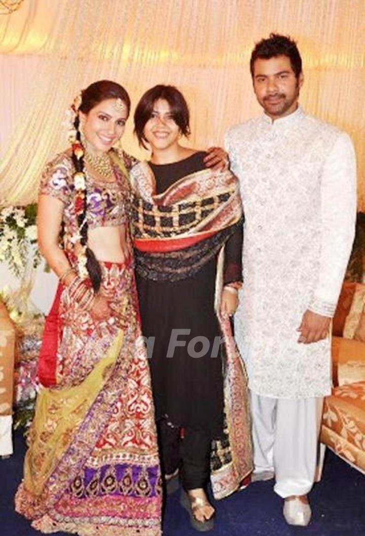 Ekta Kapoor at Shabbir Ahluwalia and Kanchi Kaul wedding ceremony