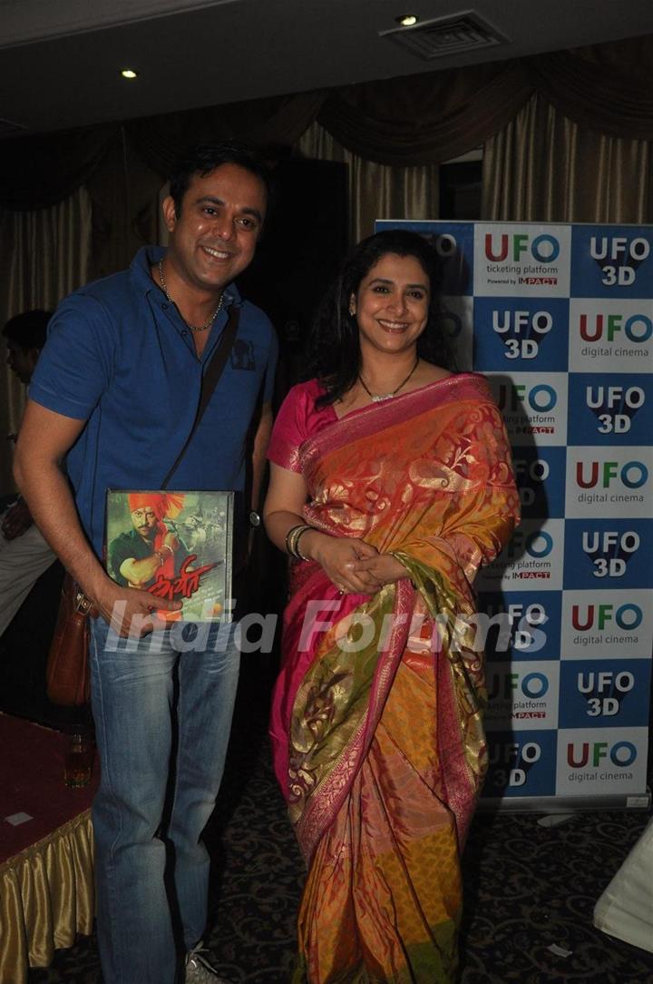 Supriya Pilgaonkar and Sumeet Raghavan at music launch of Marathi UFO film 'Sharyat'