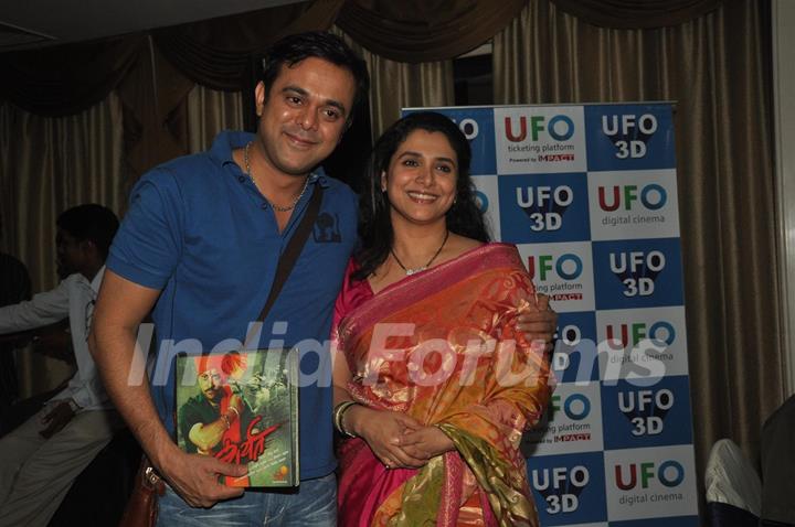 Supriya Pilgaonkar and Sumeet Raghavan at music launch of Marathi UFO film 'Sharyat'