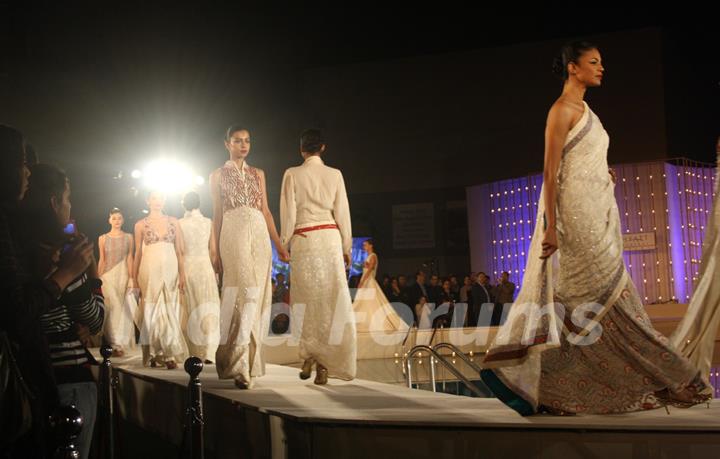 A model showcasing designer Payal Jain's creation at a fashion show at Hyatt Regency in New Delhi