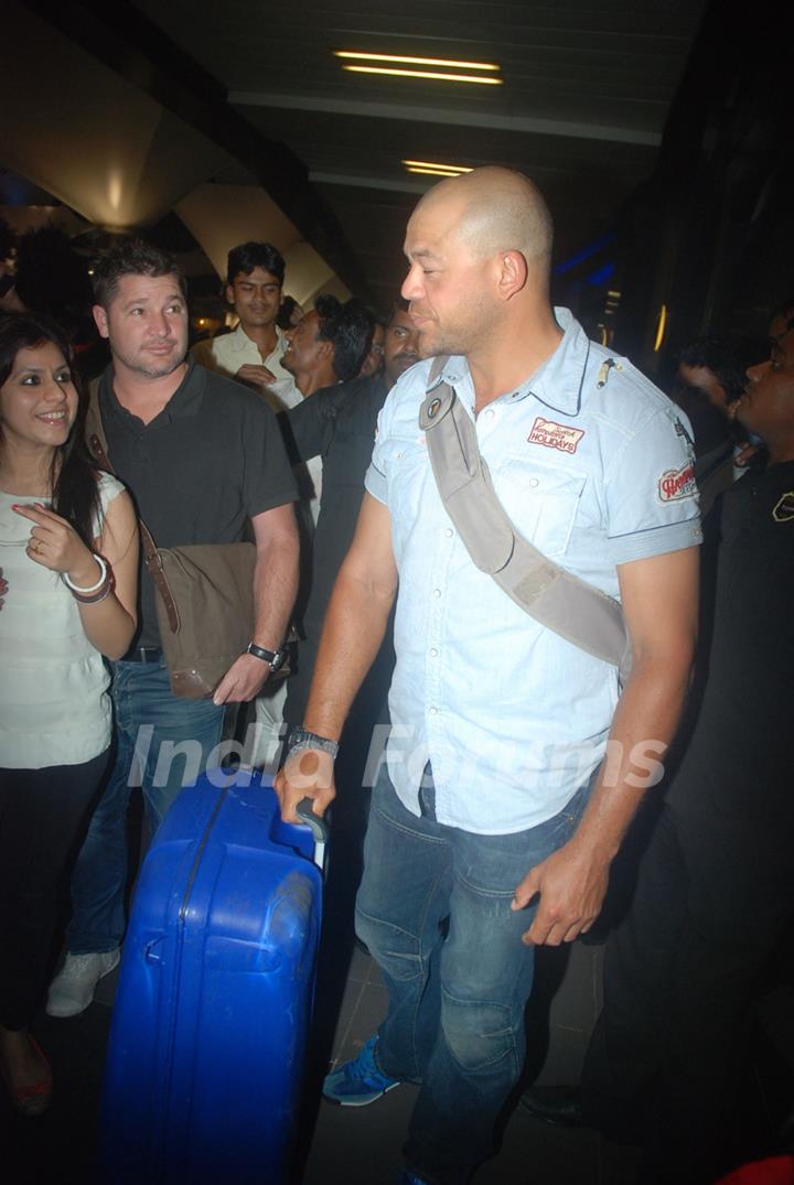 Australia all-rounder Andrew Symonds snapped at the airport. He is in India to participate in the reality show