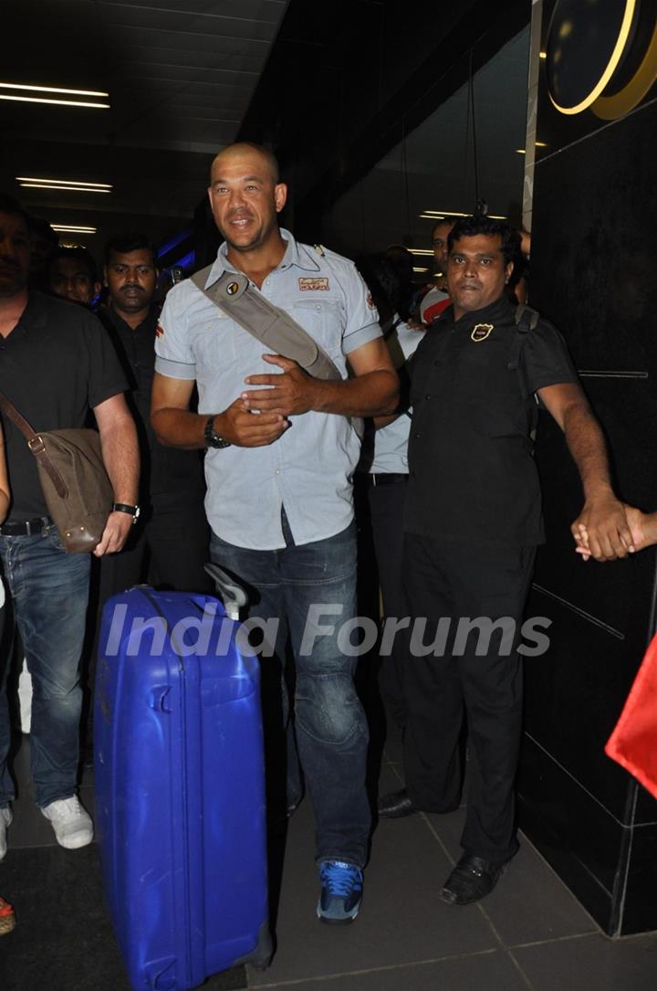 Cricketer Andrew Symonds snapped at the Mumbai Airport to participate in the reality show 'Bigg Boss