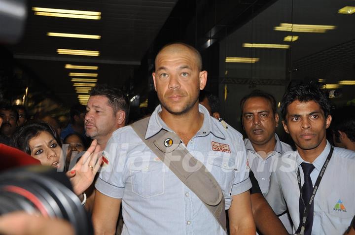 Cricketer Andrew Symonds snapped at the Mumbai Airport to participate in the reality show Bigg Boss