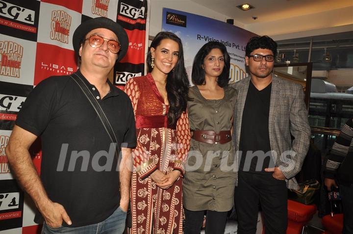 Vinay Pathak and Neha Dhupia promote their film 'Pappu Can't Dance Saala' at Riyaj Ganji Libas showr