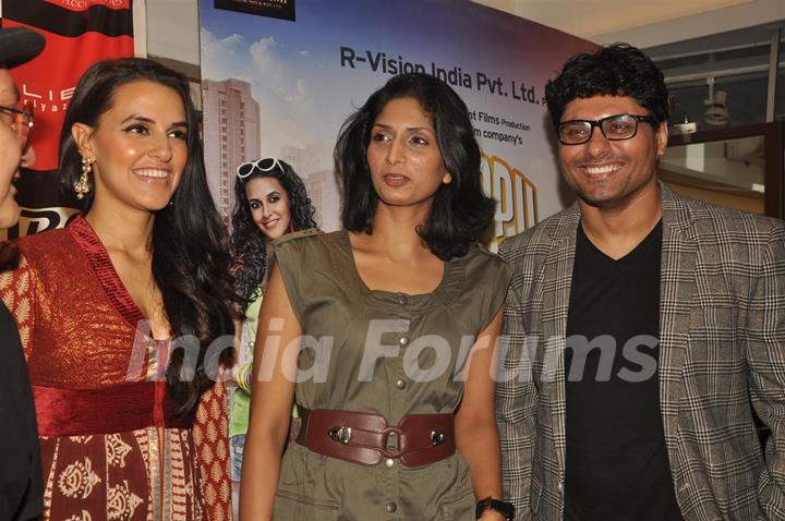 Neha Dhupia promote their film 'Pappu Can't Dance Saala' at Designer Riyaj Ganji Libas showroom