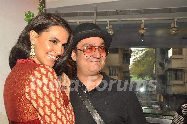 Vinay Pathak and Neha Dhupia promote their film 'Pappu Can't Dance Saala' at Libas showroom