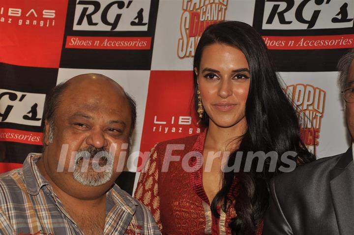 Saurabh Shukla with Neha Dhupia promote their film 'Pappu Can't Dance Saala' at Libas showroom