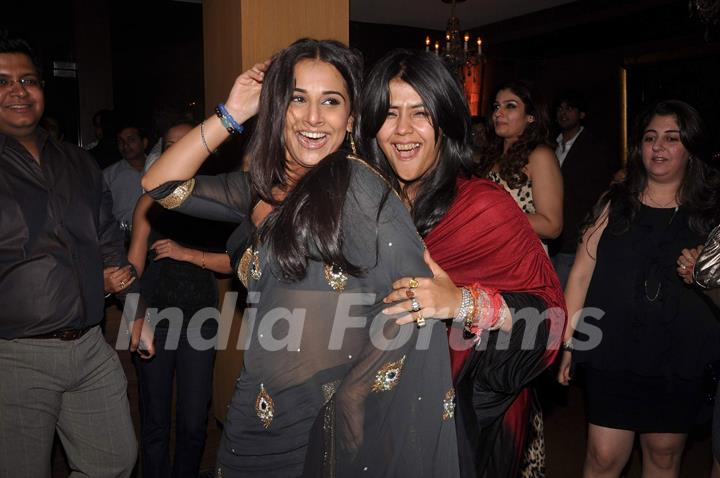 Vidya Balan and Ekta Kapoor celebrating The Dirty Picture Success