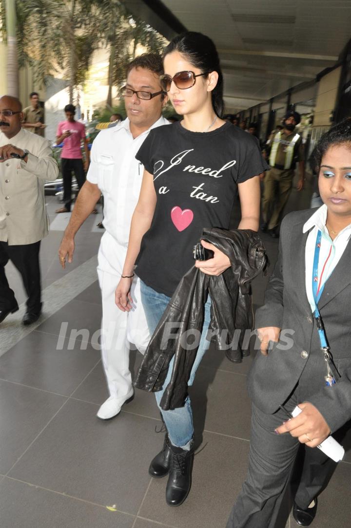 Bollywood actress Katrina Kaif snapped at Mumbai International Airport