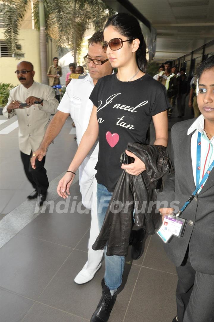 Bollywood actress Katrina Kaif snapped at Mumbai International Airport