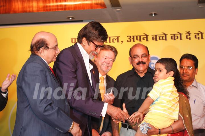 Amitabh Bachchan during the launch of new 'Polio communication campaign' in Mumbai