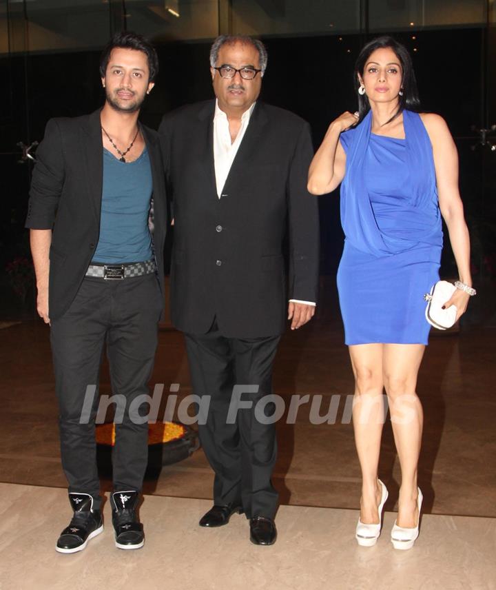 Atif Aslam with Sridevi and Boney Kapoor at Farah Khan's House Warming Party