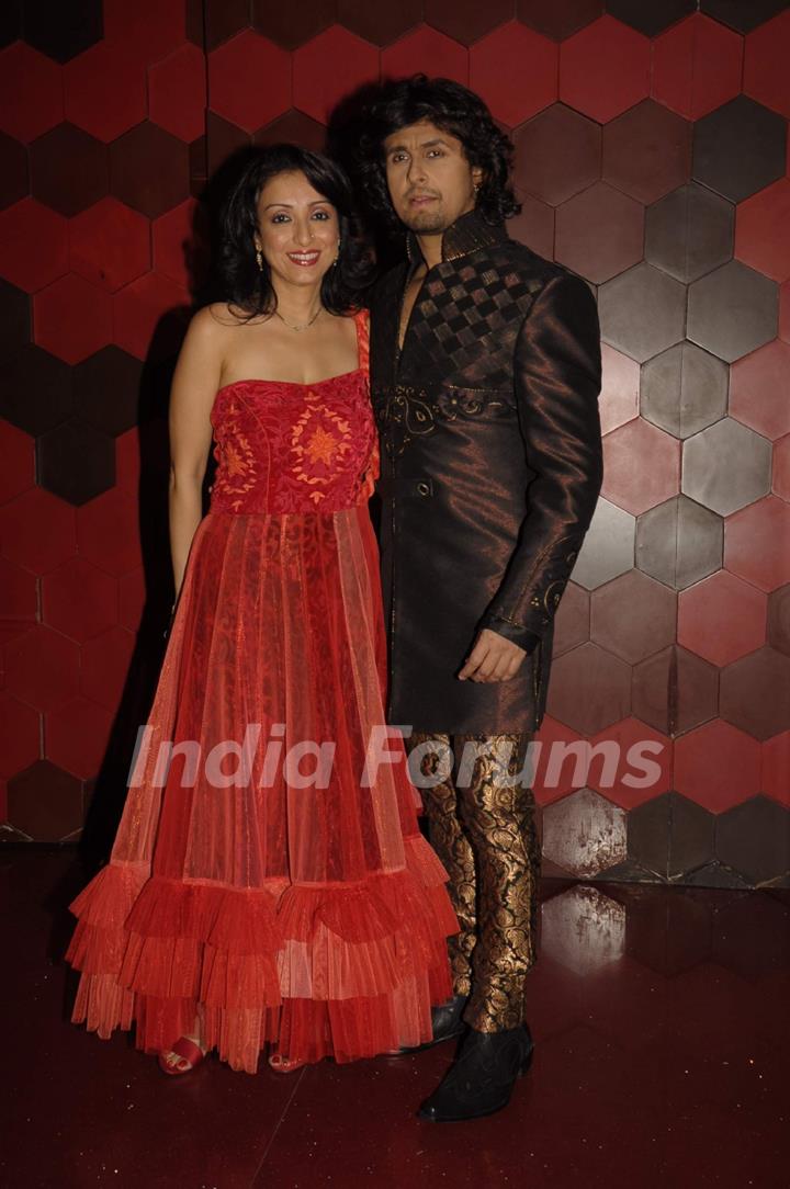 Madhurima with Sonu Niigam at Madhurima Nigam launches mens wear line in Trilogy.