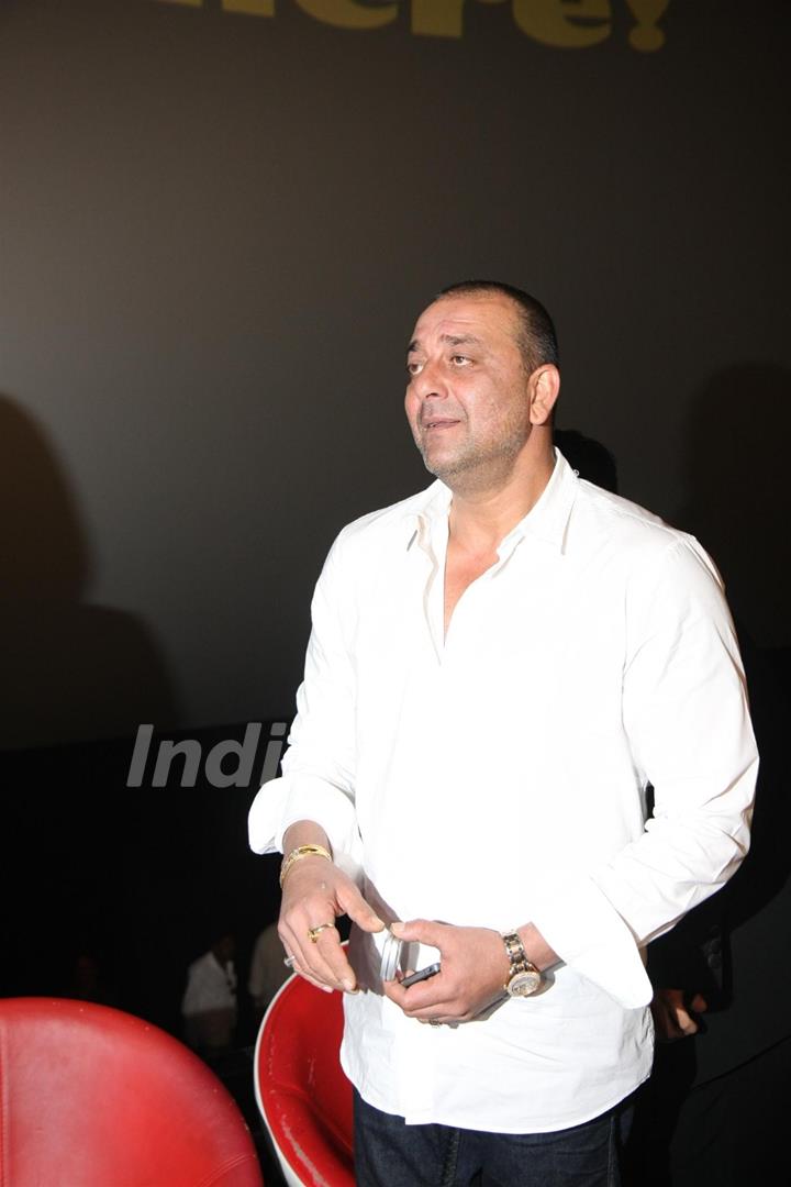 Sanjay Dutt gestures during the promo launch of film 'Agneepath' in Mumbai