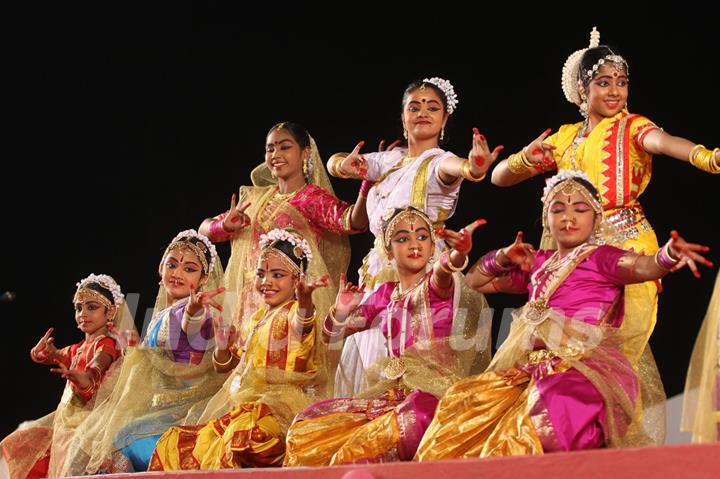 Priyanka Chopra with children during the Brahma Kumaris Conclude Megha Platinum Jubilee Celebrations