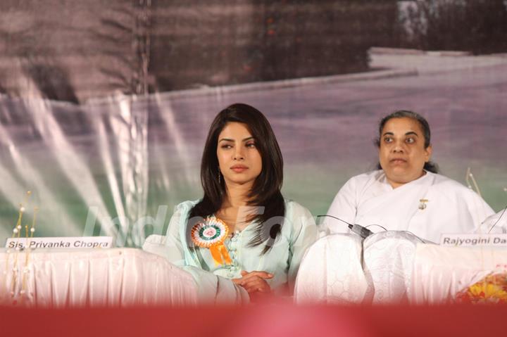 Priyanka Chopra with children during the Brahma Kumaris Conclude Megha Platinum Jubilee Celebrations