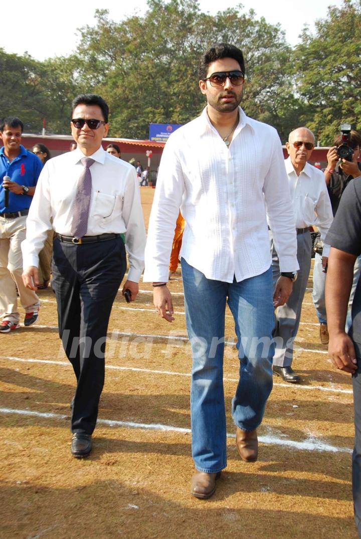 Abhishek Bachchan Visits Alma Mater On Sports Day