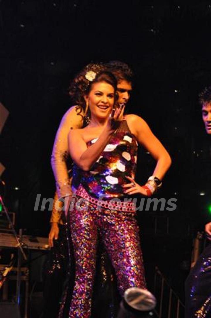 Jacqueline Fernandez performing at Seducion 2012, the New Year's Eve event at Hotel Sahara Star in Santacruz, Mumbai