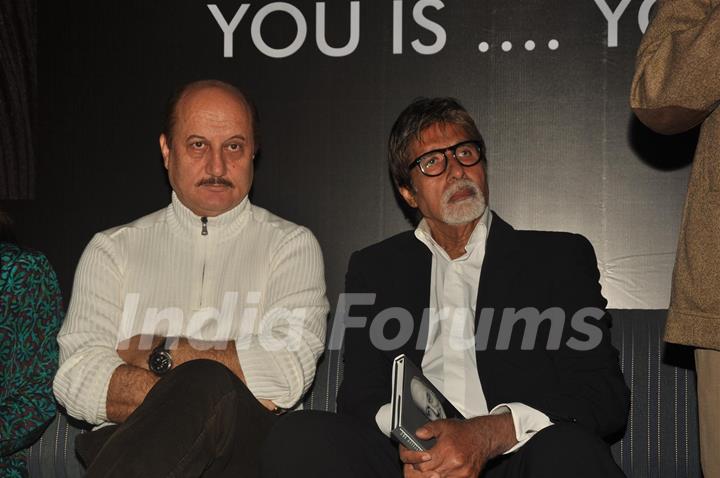 Amitabh Bachchan at the book launch of Anupam Kher titled, 'The Best Thing About You Is You' at Le Sutra in Bandra, Mumbai