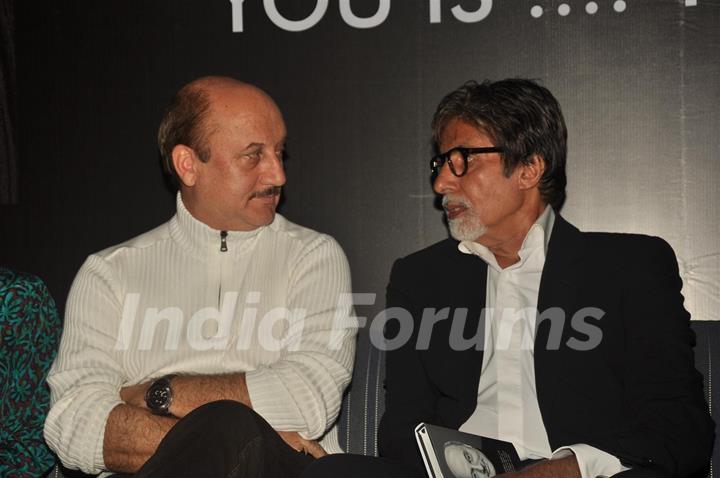 Amitabh Bachchan at the book launch of Anupam Kher titled, 'The Best Thing About You Is You' at Le Sutra in Bandra, Mumbai