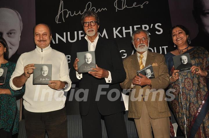 Amitabh Bachchan at the book launch of Anupam Kher titled, 'The Best Thing About You Is You' at Le Sutra in Bandra, Mumbai