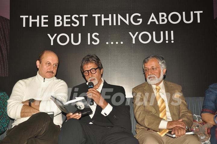 Amitabh Bachchan at the book launch of Anupam Kher titled, 'The Best Thing About You Is You' at Le Sutra in Bandra, Mumbai