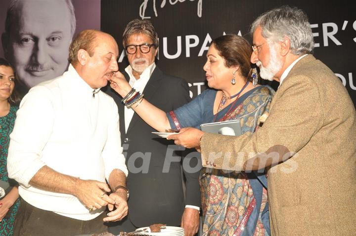 Amitabh Bachchan at the book launch of Anupam Kher titled, 'The Best Thing About You Is You' at Le Sutra in Bandra, Mumbai