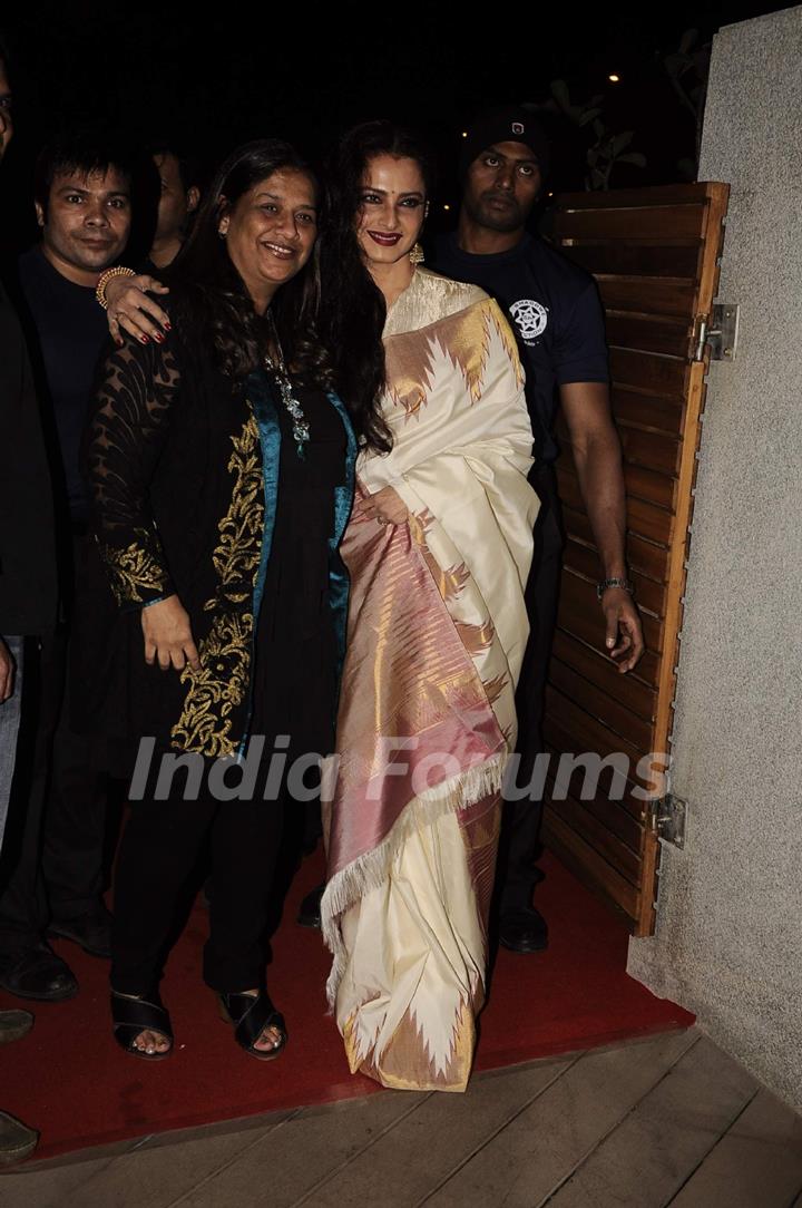 Veteran actress Rekha during the launch of Mangiamo restaurant in Bandra.  .