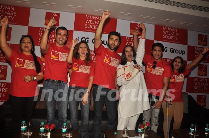 Ranbir, Prateik, Shabana, Rohit Roy, Tanvi and Perizaad at Mijwan Welfare Society press conference