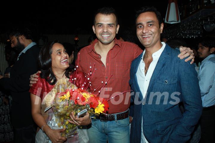 Sashi, Prashant Bhatt and Sumeet Mittal at 100th episode success party of tvshow 'Diya Aur Baati Hum